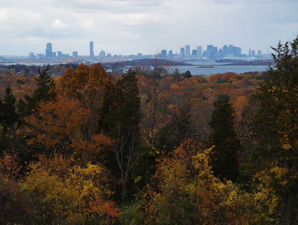 View of downtown Boston from Weir River Farm 2